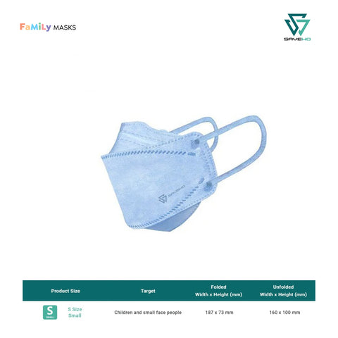 SAVEWO 3DMASKS HANA KF94 (Light Blue) - Small (S) Adults