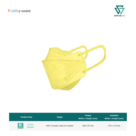 *FREE GIFT* 3DMASK HANA KF94 (Light Yellow) - Regular (R) Adults