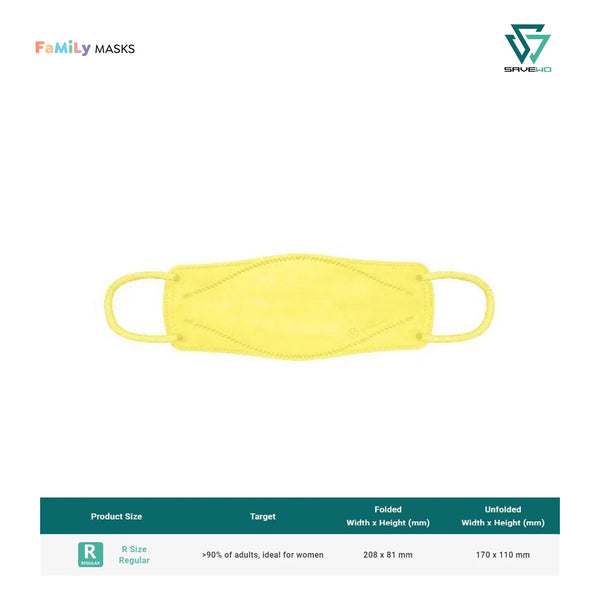 *FREE GIFT* 3DMASK HANA KF94 (Light Yellow) - Regular (R) Adults