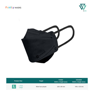 SAVEWO 3DMASK KURO KF94/FFP2 (Black) - Large (L) Adults