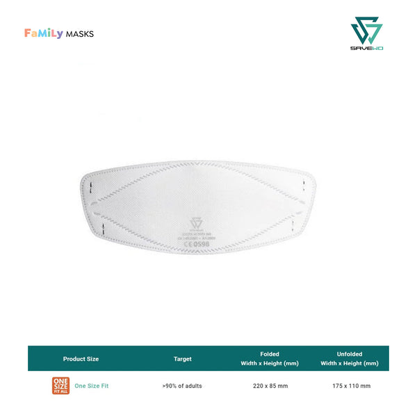 SAVEWO 3DMASK EXTREME PRO FFP3 (White) - One Size (OS) Adults