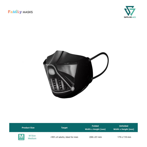 SAVEWO 3DMASK STAR WARS KF94 (DARTH VADER) - Medium (M) Adults