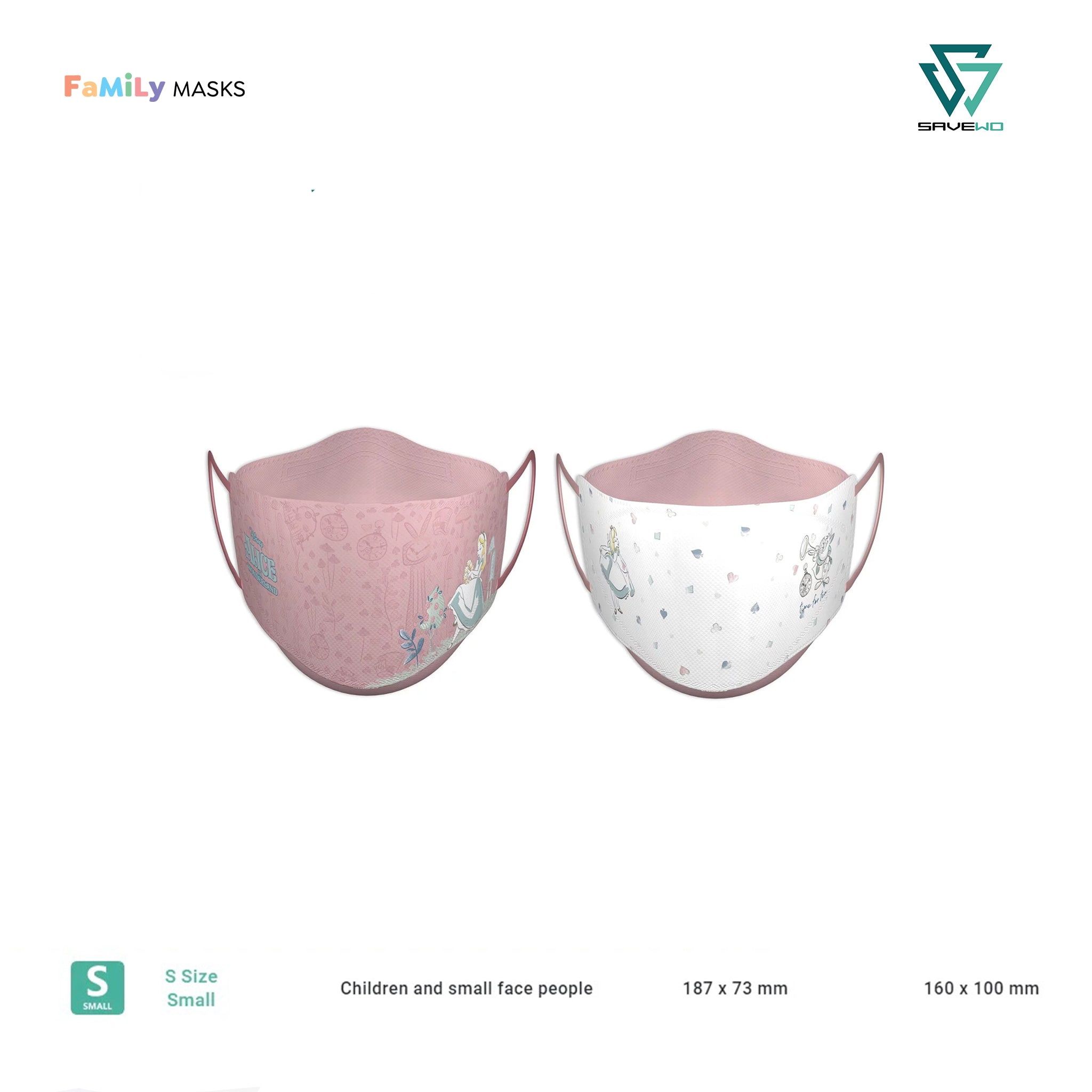 3DMASK ALICE IN WONDERLAND KF94 (Coral Pink) - Small (S) Adults