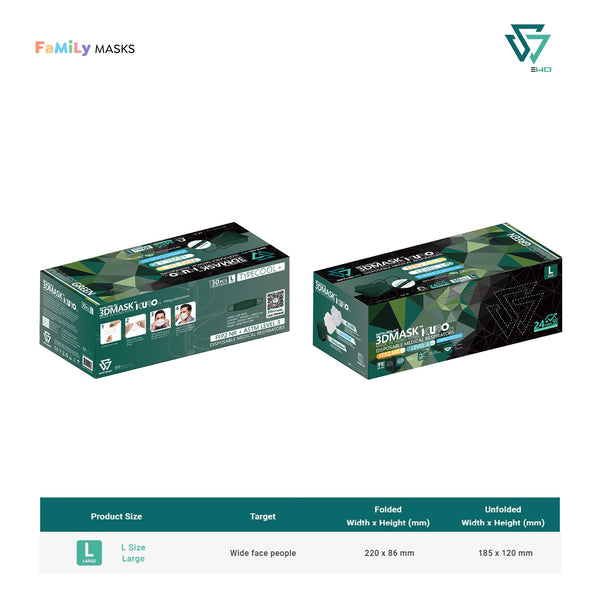 SAVEWO 3DMASK KURO KF94/FFP2 (Deep Green) - Large (L) Adults