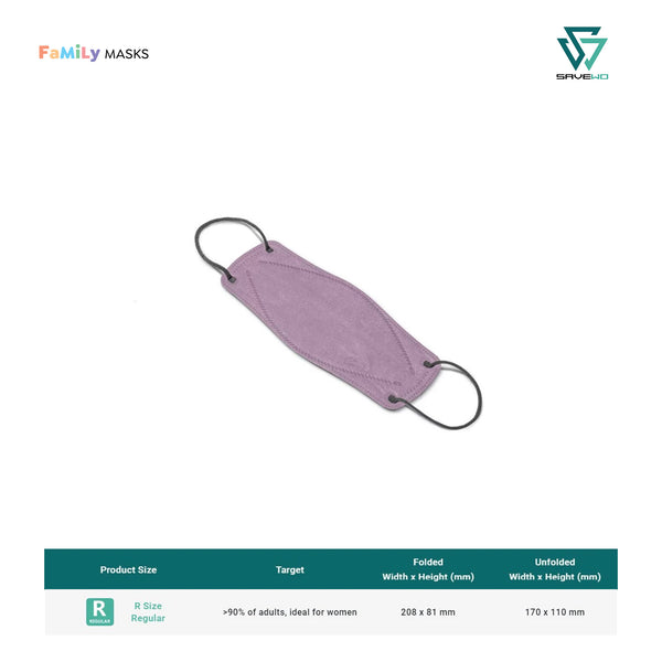 SAVEWO 3DMASK MEMORIES KF94 (Lilac) - Regular (R) Adults